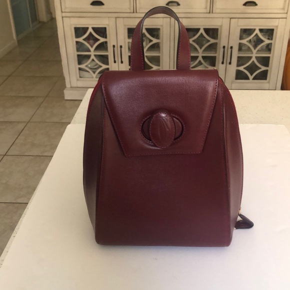 Cartier Bags Vintage Cartier Burgundy Leather Backpack Poshmark